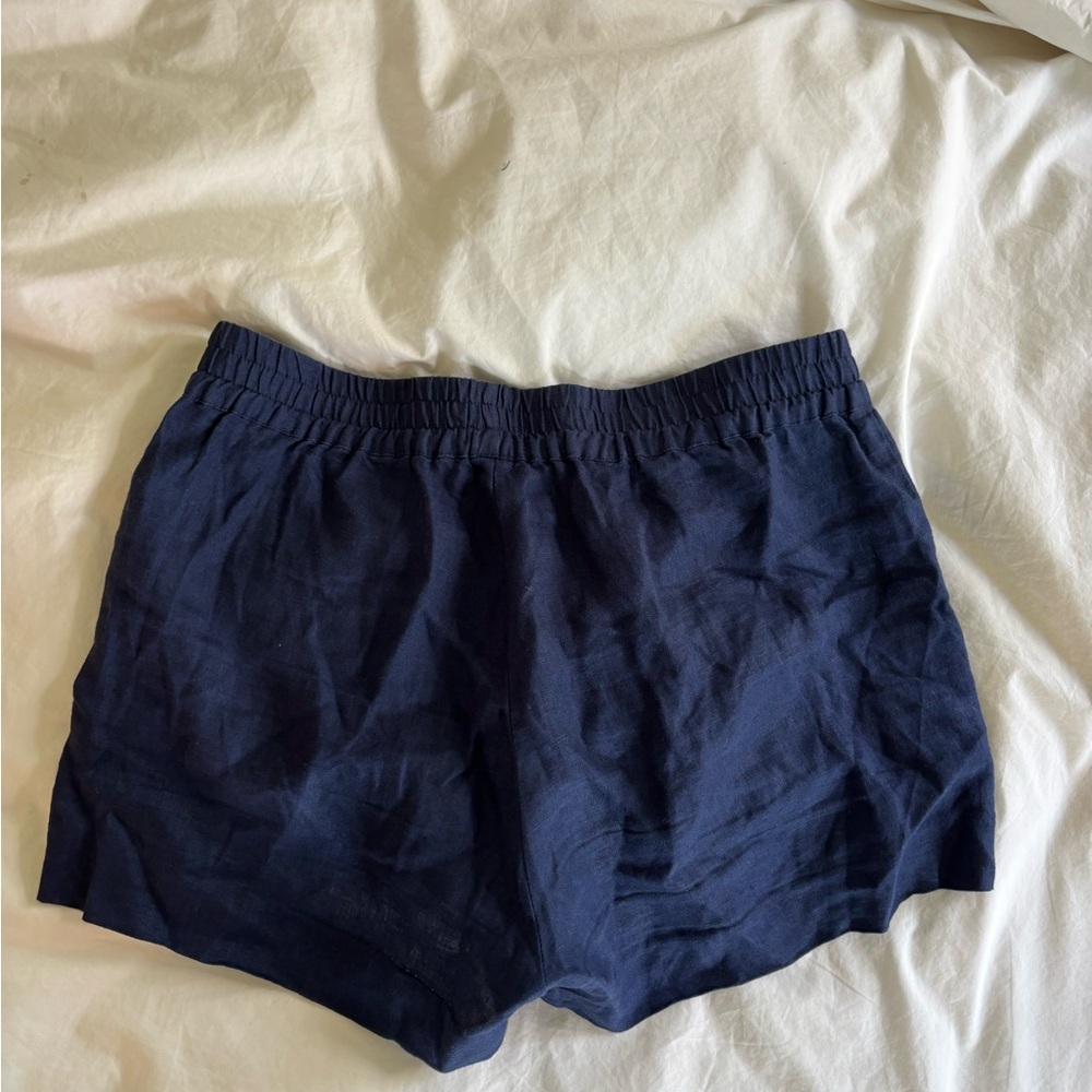 Hiho navy blue linen shorts